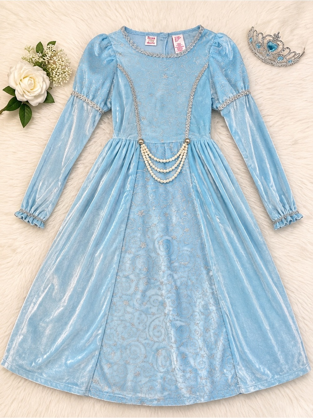 Dream Play Imagine Cinderella Costume Dress Girls Size 8 Blue Princess Gown